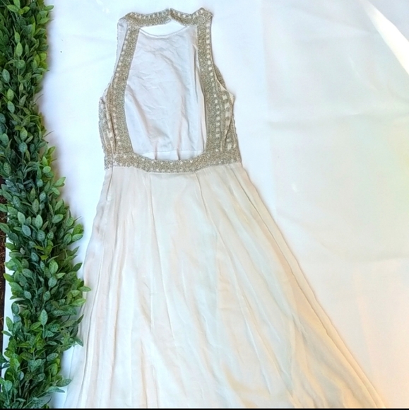 Mara Hoffman Athena beaded silk chiffon gown 0 wedding bohemian - Picture 8 of 16